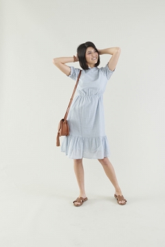 Neck and Sleeve Ruffle Dress